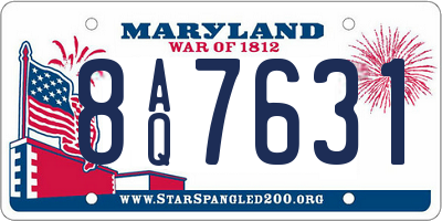 MD license plate 8AQ7631
