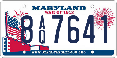 MD license plate 8AQ7641