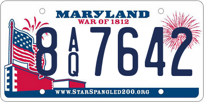 MD license plate 8AQ7642