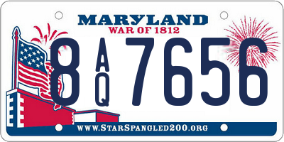 MD license plate 8AQ7656
