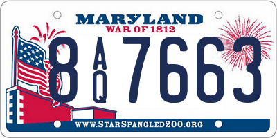 MD license plate 8AQ7663
