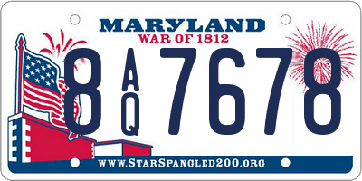 MD license plate 8AQ7678