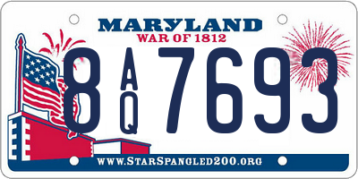 MD license plate 8AQ7693