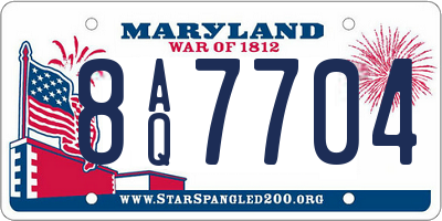 MD license plate 8AQ7704