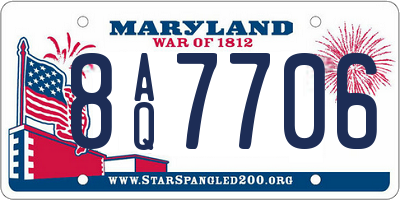 MD license plate 8AQ7706