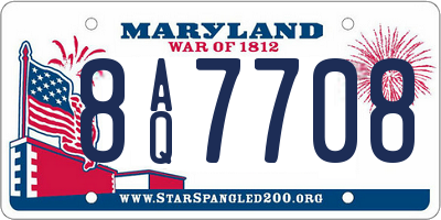 MD license plate 8AQ7708