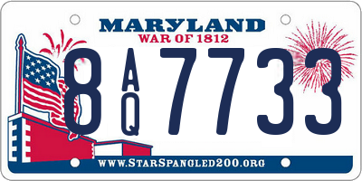 MD license plate 8AQ7733