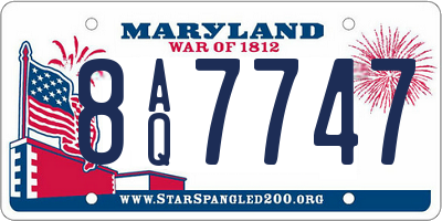 MD license plate 8AQ7747