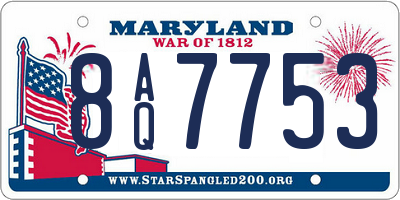 MD license plate 8AQ7753