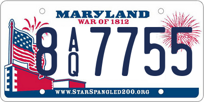 MD license plate 8AQ7755