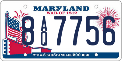 MD license plate 8AQ7756