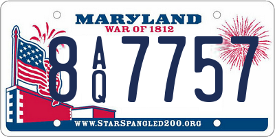 MD license plate 8AQ7757