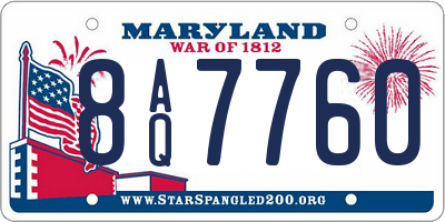 MD license plate 8AQ7760