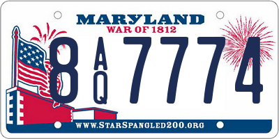 MD license plate 8AQ7774