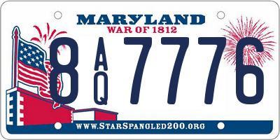 MD license plate 8AQ7776