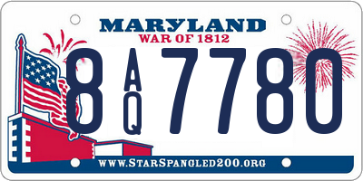 MD license plate 8AQ7780