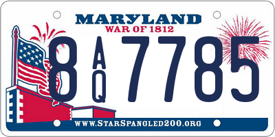 MD license plate 8AQ7785