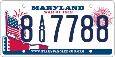 MD license plate 8AQ7788