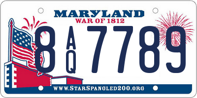 MD license plate 8AQ7789