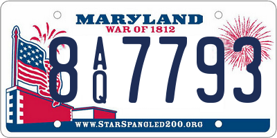 MD license plate 8AQ7793