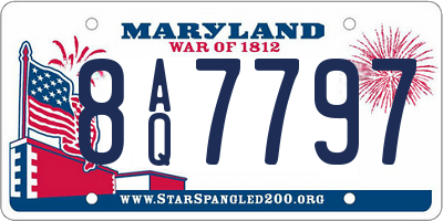 MD license plate 8AQ7797