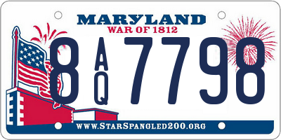 MD license plate 8AQ7798