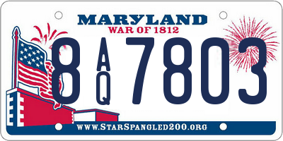 MD license plate 8AQ7803