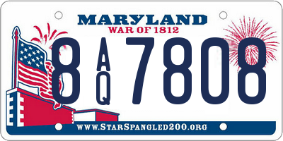 MD license plate 8AQ7808