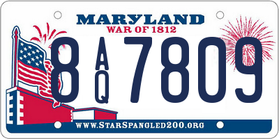 MD license plate 8AQ7809