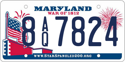 MD license plate 8AQ7824
