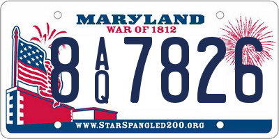 MD license plate 8AQ7826