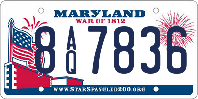 MD license plate 8AQ7836