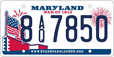 MD license plate 8AQ7850