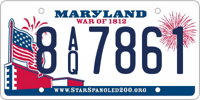 MD license plate 8AQ7861