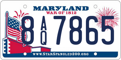 MD license plate 8AQ7865