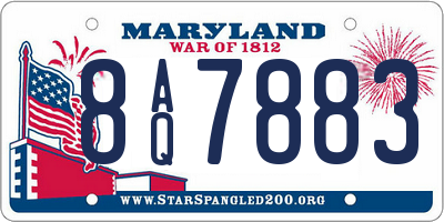 MD license plate 8AQ7883