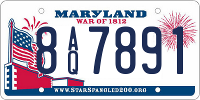 MD license plate 8AQ7891