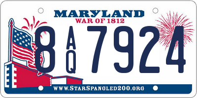 MD license plate 8AQ7924