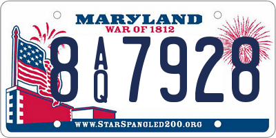 MD license plate 8AQ7928