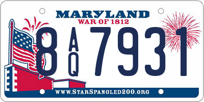 MD license plate 8AQ7931