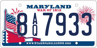 MD license plate 8AQ7933