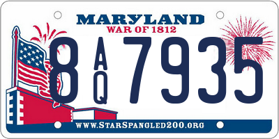 MD license plate 8AQ7935