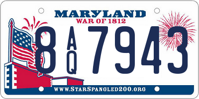 MD license plate 8AQ7943
