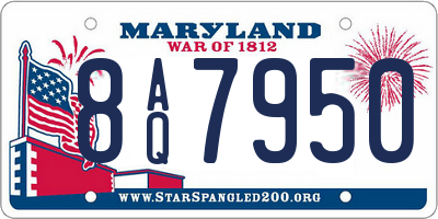MD license plate 8AQ7950