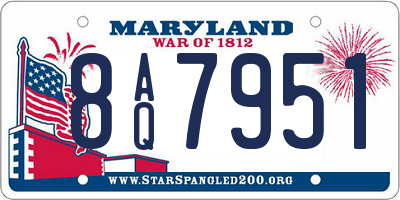 MD license plate 8AQ7951