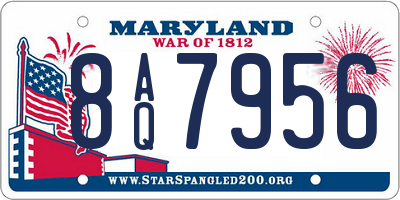 MD license plate 8AQ7956