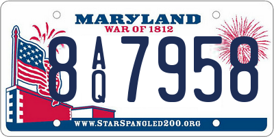 MD license plate 8AQ7958