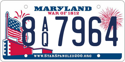 MD license plate 8AQ7964