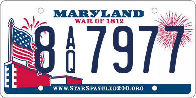 MD license plate 8AQ7977