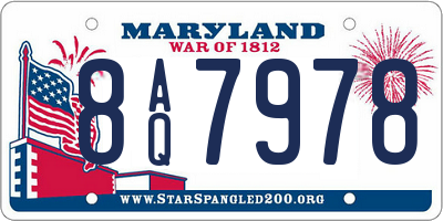 MD license plate 8AQ7978